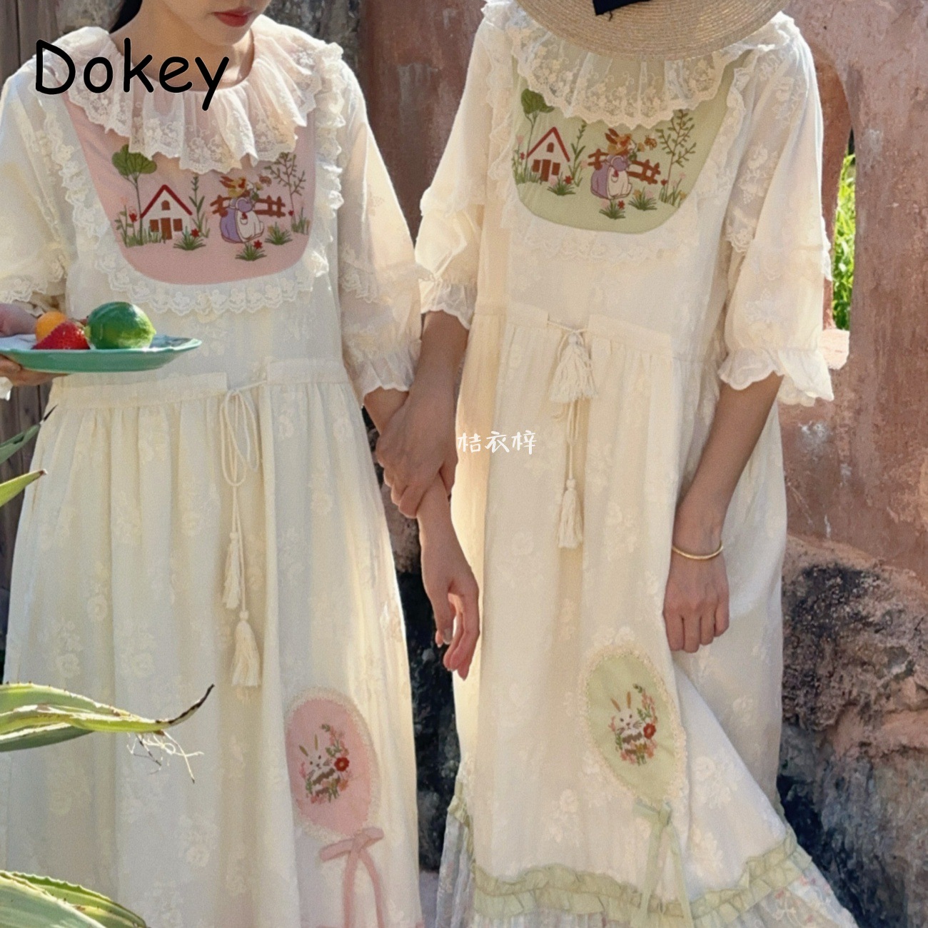 Vintage Embroidery Floral Fair - French Vintage Floral Midi Dress 评论和价格