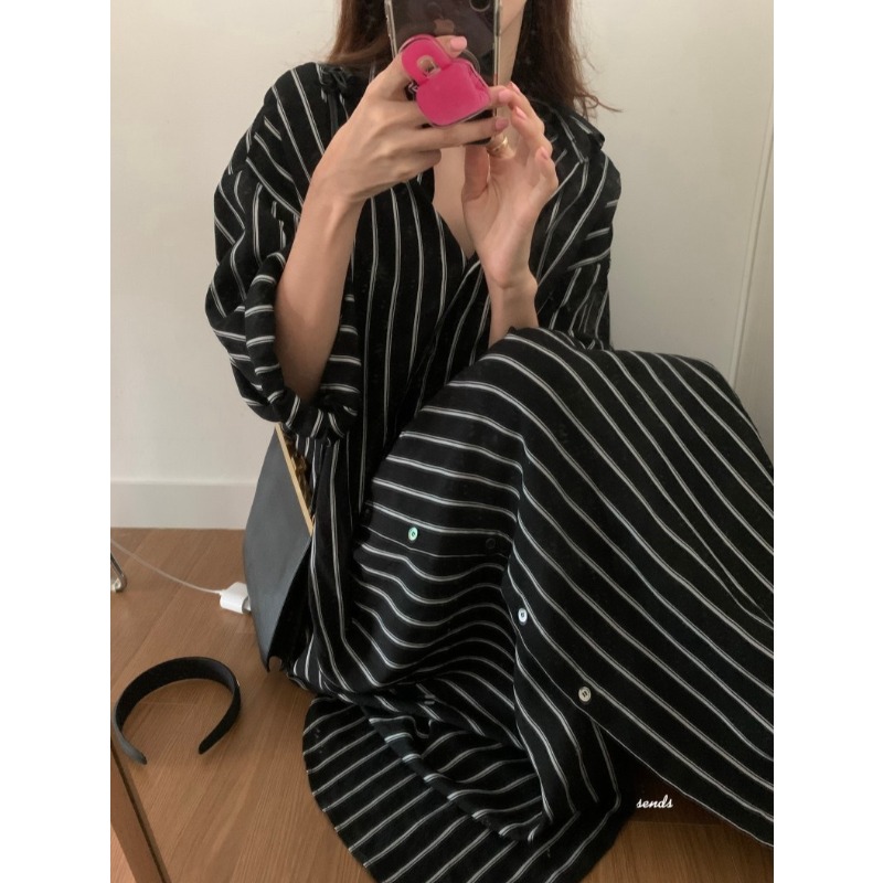 Korean Minimalist Loose Collar - Korean Style A Line Shirt Dress 评论和价格