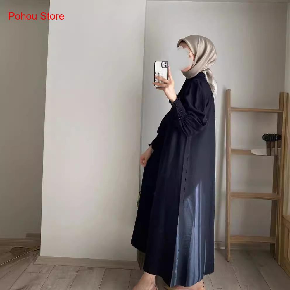 Korean Style Shirt Dress Women - Korean Style A Line Shirt Dress 评论和价格