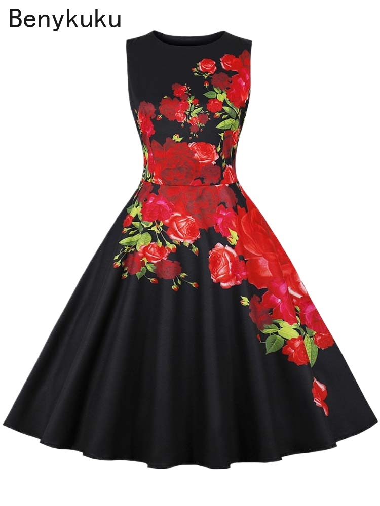 1950s Vintage Summer Dress Wom - French Vintage Floral Midi Dress 评论和价格