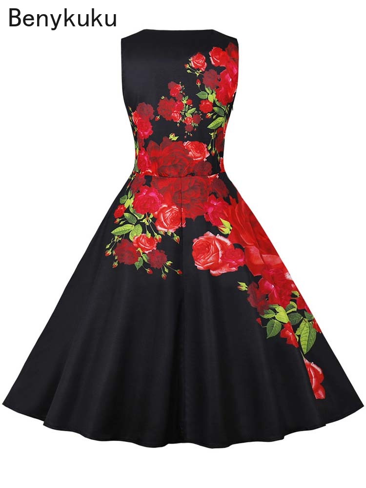 1950s Vintage Summer Dress Wom - French Vintage Floral Midi Dress 评论和价格