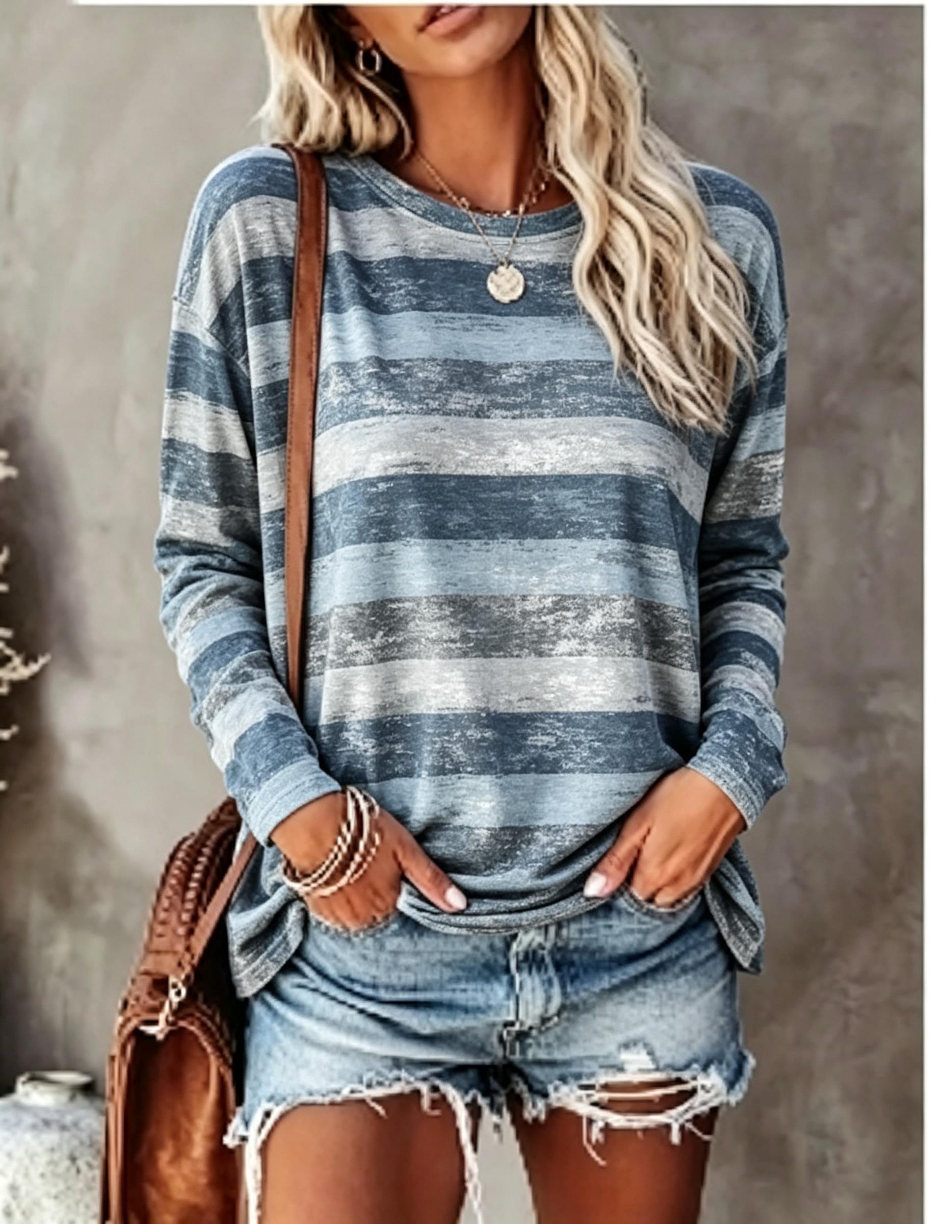 Women Long Sleeve T‑Shirt Vint - Blouses 评论和价格