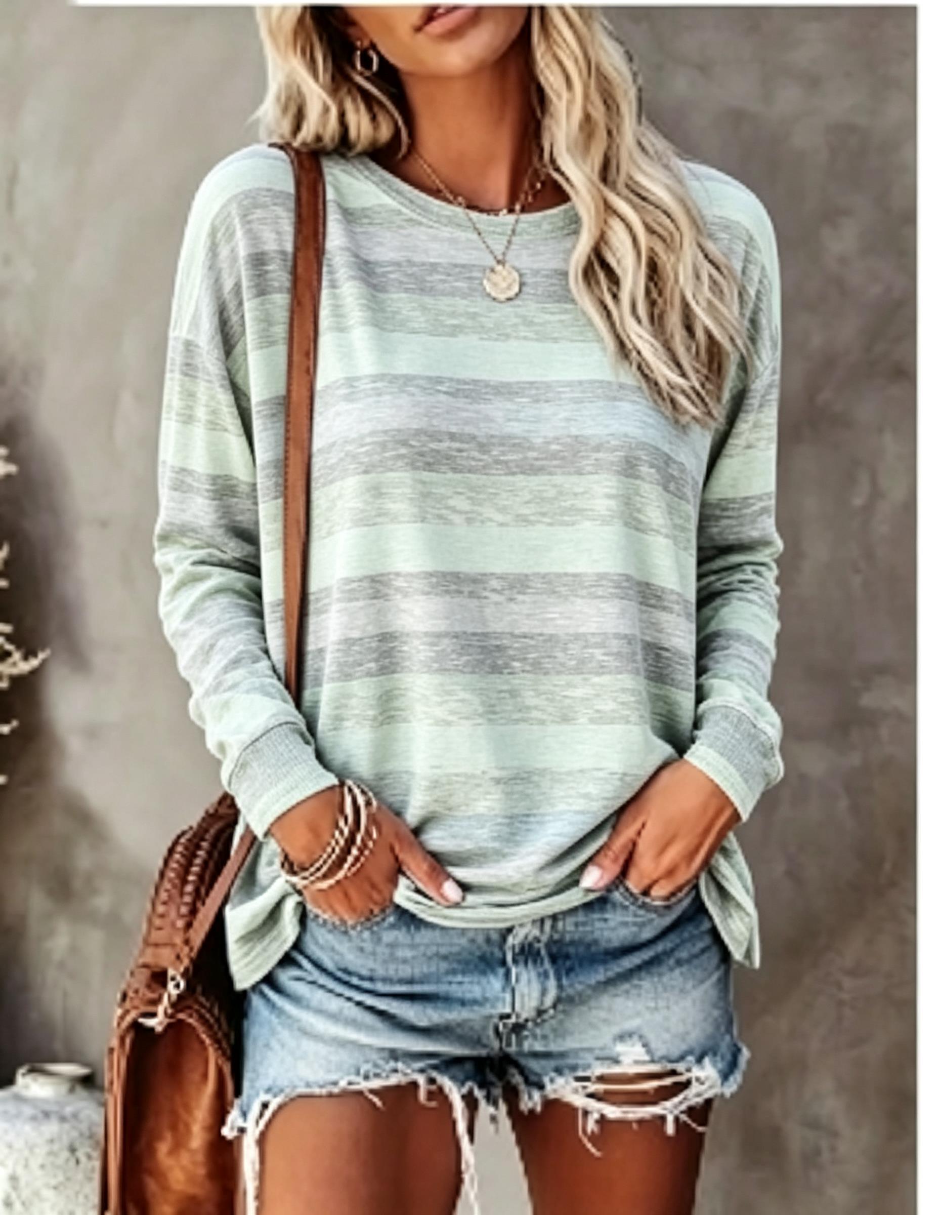 Women Long Sleeve T‑Shirt Vint - Blouses 评论和价格