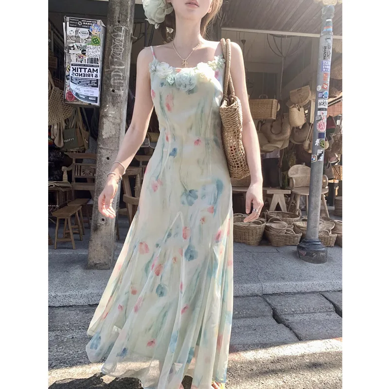 Kawaii Sweet Y2k Japanese Midi - French Vintage Floral Midi Dress 评论和价格