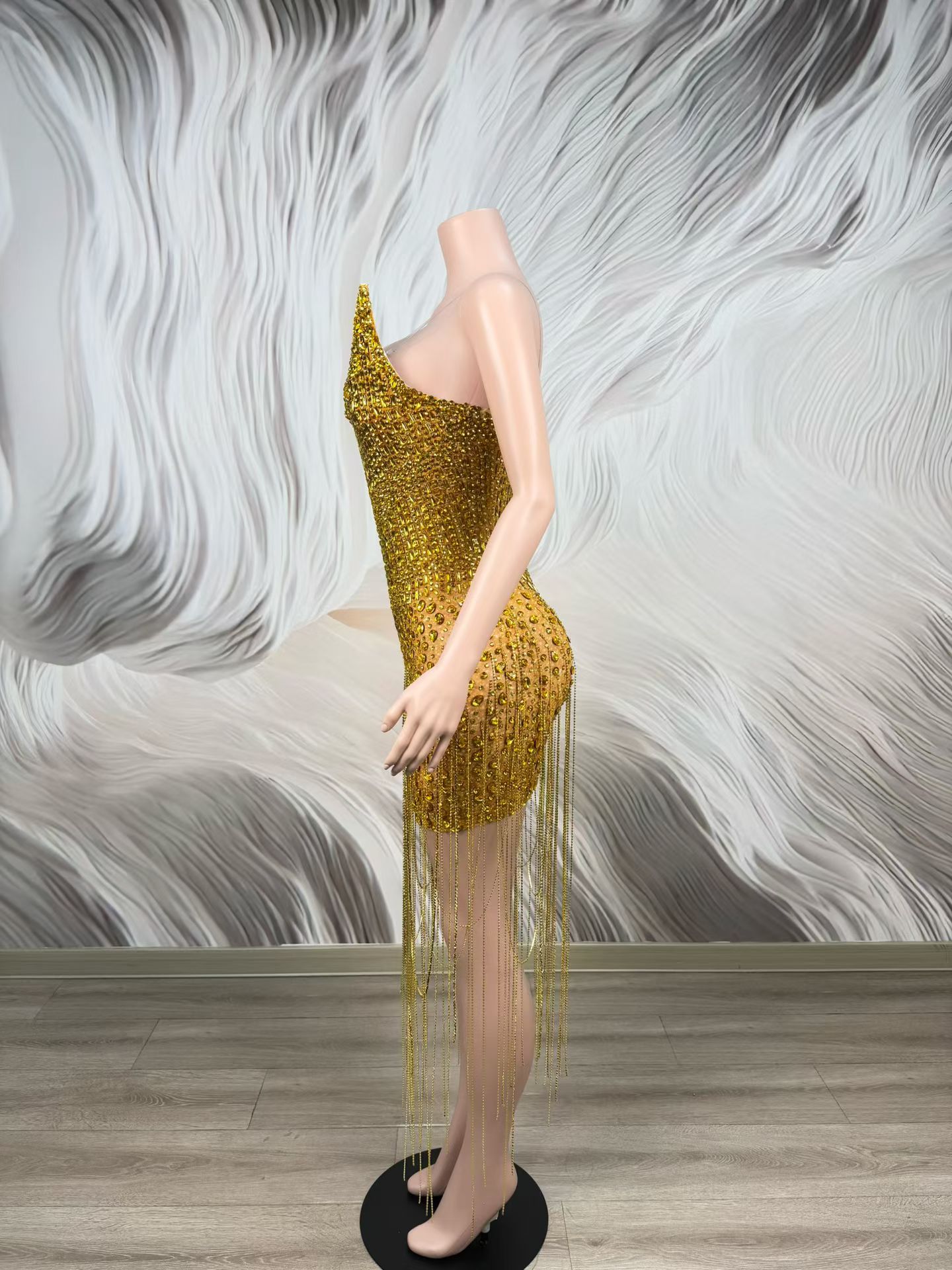 Birthday Celebrate Party Gold  - Sparkly Rhinestone Club Party Dress 评论和价格