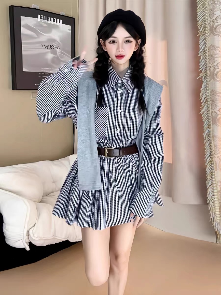 Early Autumn Korean Style Shir - Korean Style A Line Shirt Dress 评论和价格