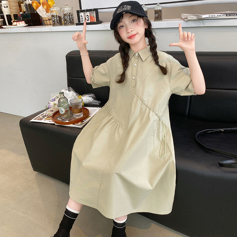 Korean Children Clothing Girls - Korean Style A Line Shirt Dress 评论和价格